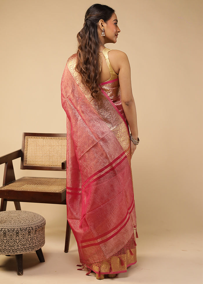 Purple Tissue Silk Saree With Blouse Piece