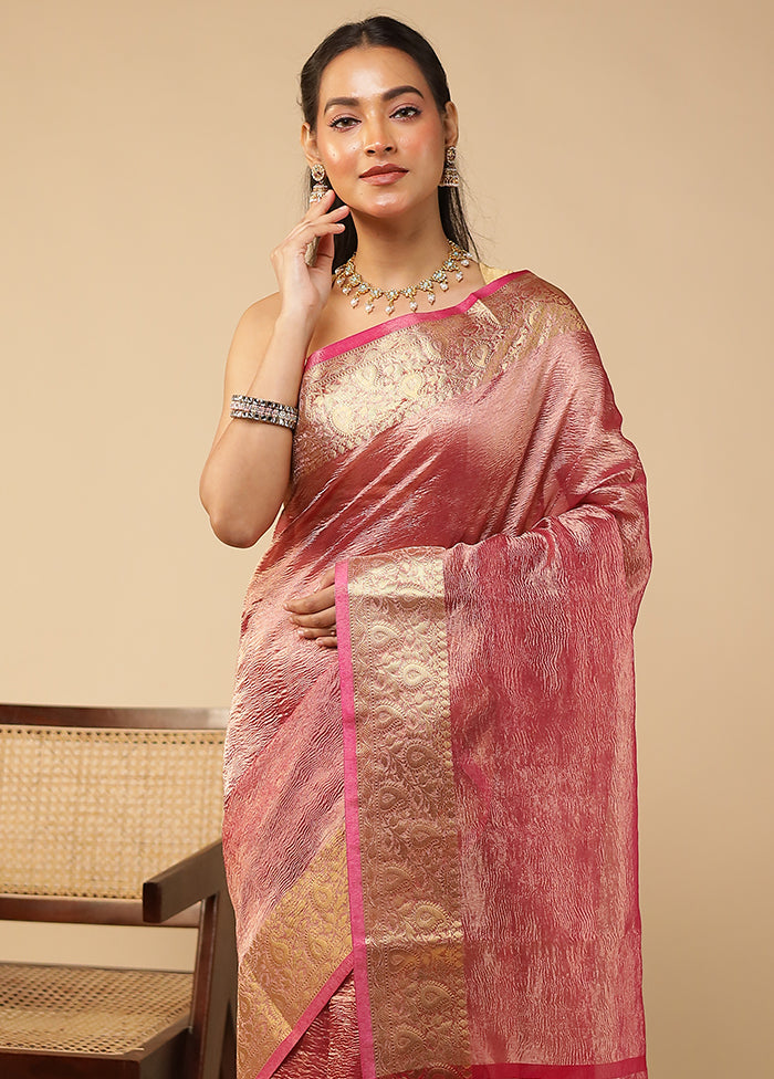 Purple Tissue Silk Saree With Blouse Piece