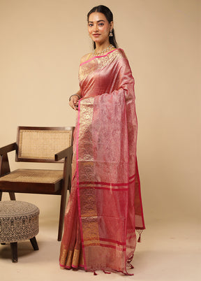 Purple Tissue Silk Saree With Blouse Piece