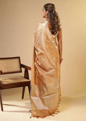 Yellow Tissue Silk Saree With Blouse Piece