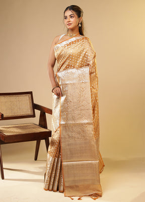 Yellow Tissue Silk Saree With Blouse Piece
