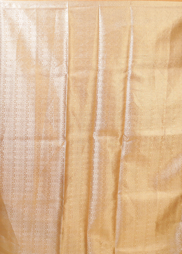 Yellow Tissue Silk Saree With Blouse Piece