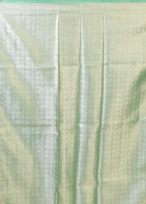 Green Tissue Silk Saree With Blouse Piece