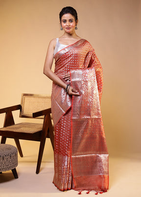 Pink Tissue Silk Saree With Blouse Piece