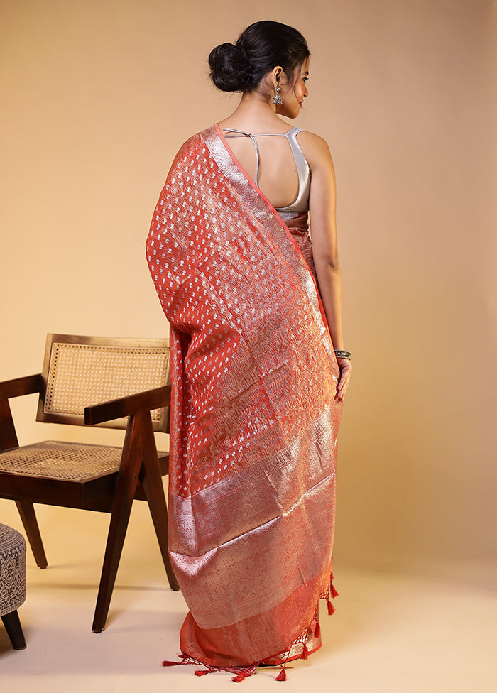 Pink Tissue Silk Saree With Blouse Piece