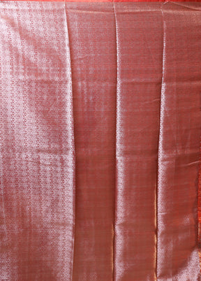 Pink Tissue Silk Saree With Blouse Piece