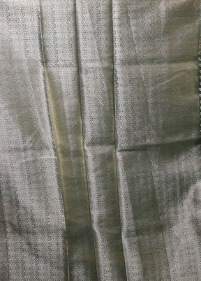 Green Tissue Silk Saree With Blouse Piece