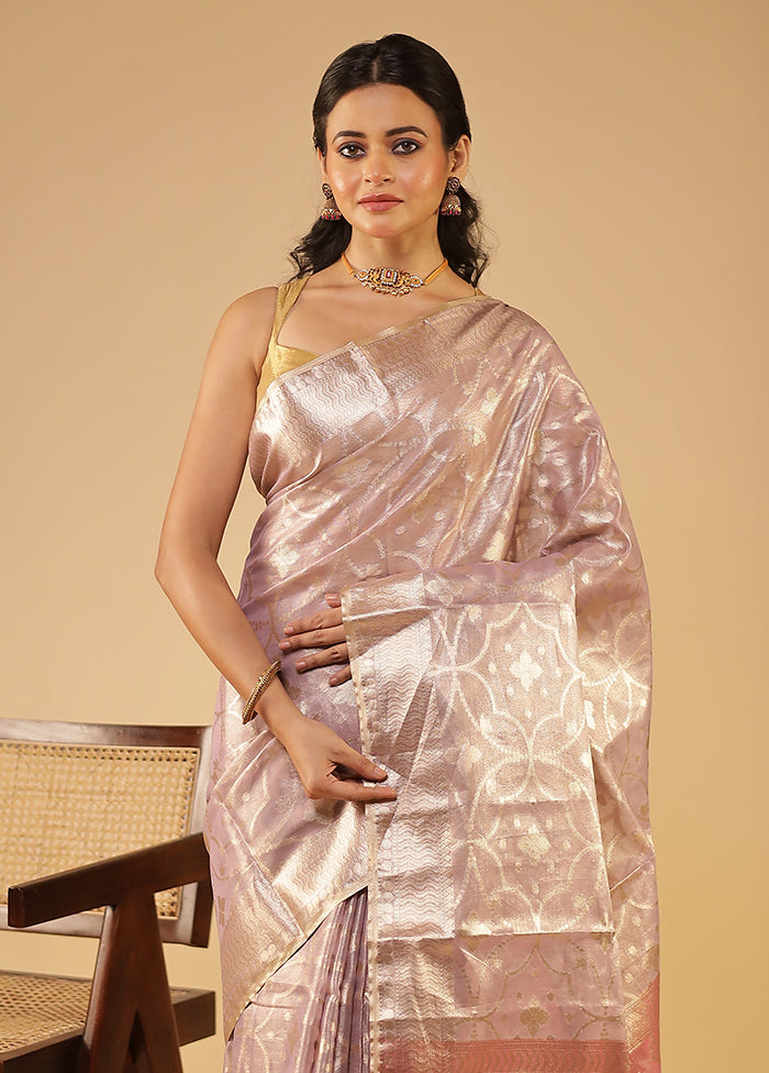Purple Tissue Silk Saree With Blouse Piece
