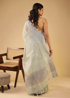 Green Tissue Silk Saree With Blouse Piece
