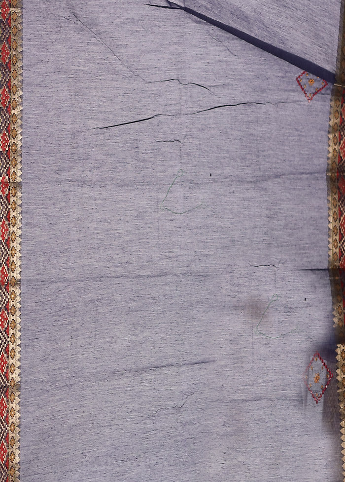 Blue Pure Cotton Saree With Blouse Piece