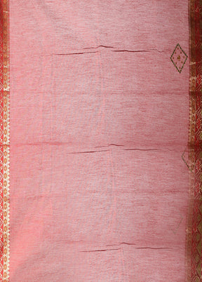 Red Pure Cotton Saree With Blouse Piece