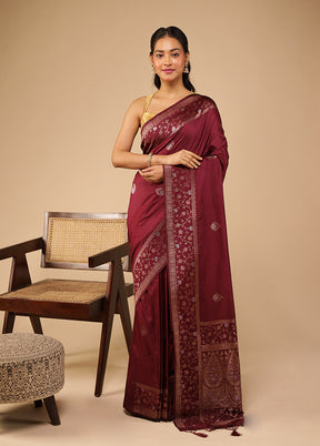 Purple Dupion Silk Saree With Blouse Piece