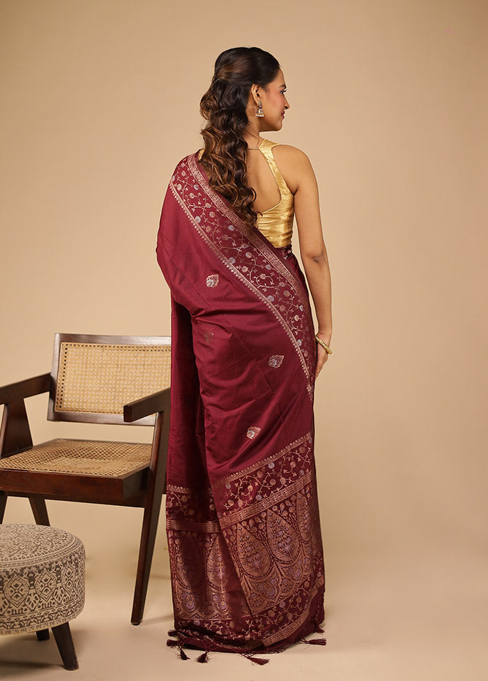 Purple Dupion Silk Saree With Blouse Piece