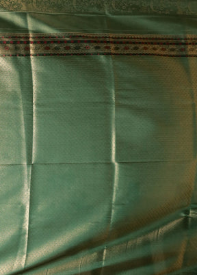 Green Dupion Silk Saree With Blouse Piece