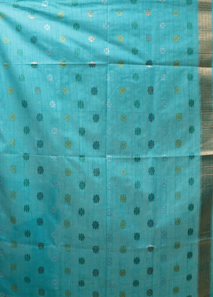 White Dupion Silk Saree With Blouse Piece