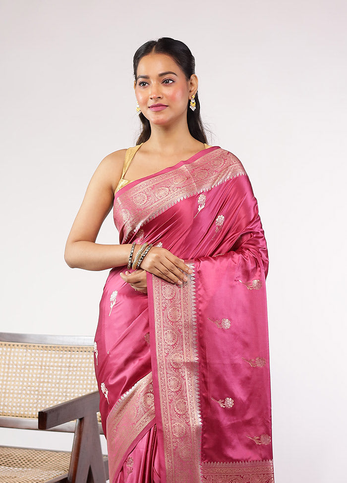 Purple Dupion Silk Saree With Blouse Piece