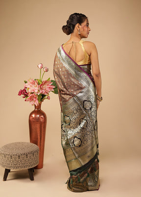 Purple Dupion Silk Saree With Blouse Piece