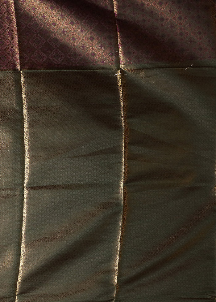Purple Dupion Silk Saree With Blouse Piece