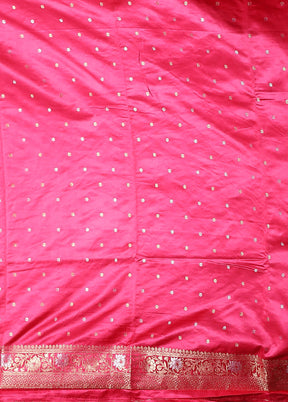 Pink Dupion Silk Saree With Blouse Piece