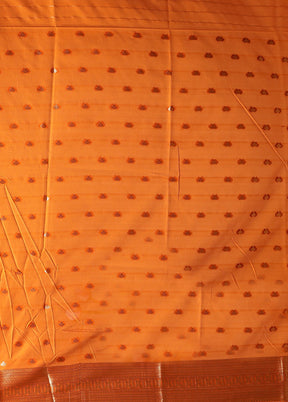 Orange Dupion Silk Saree With Blouse Piece