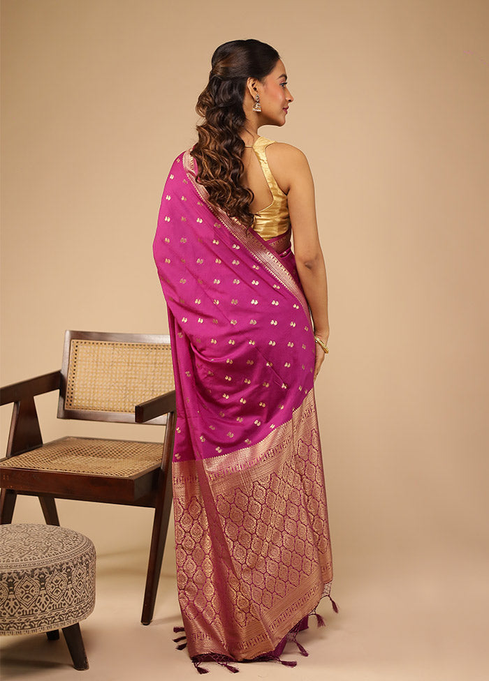 Purple Dupion Silk Saree With Blouse Piece