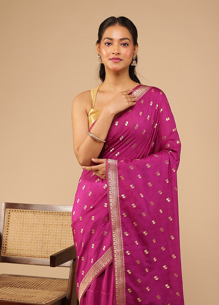 Purple Dupion Silk Saree With Blouse Piece