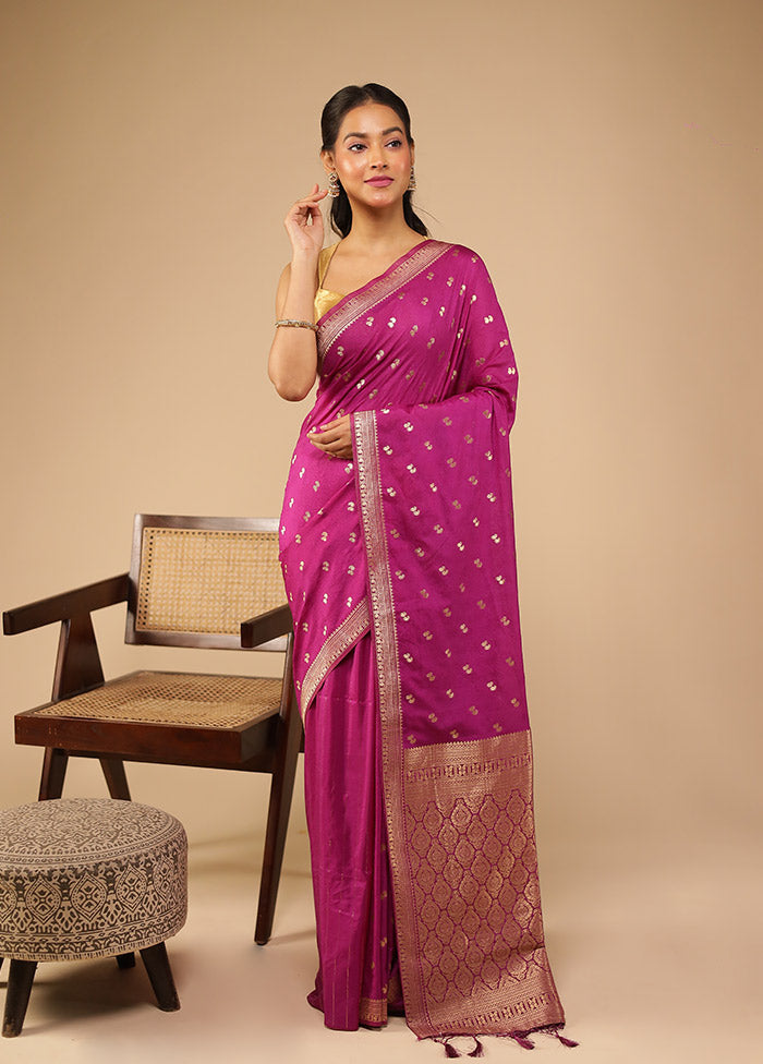 Purple Dupion Silk Saree With Blouse Piece
