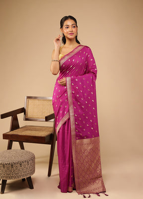 Purple Dupion Silk Saree With Blouse Piece