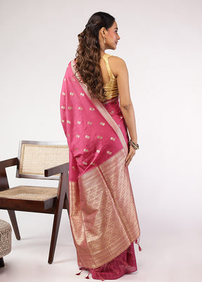 Purple Dupion Silk Saree With Blouse Piece