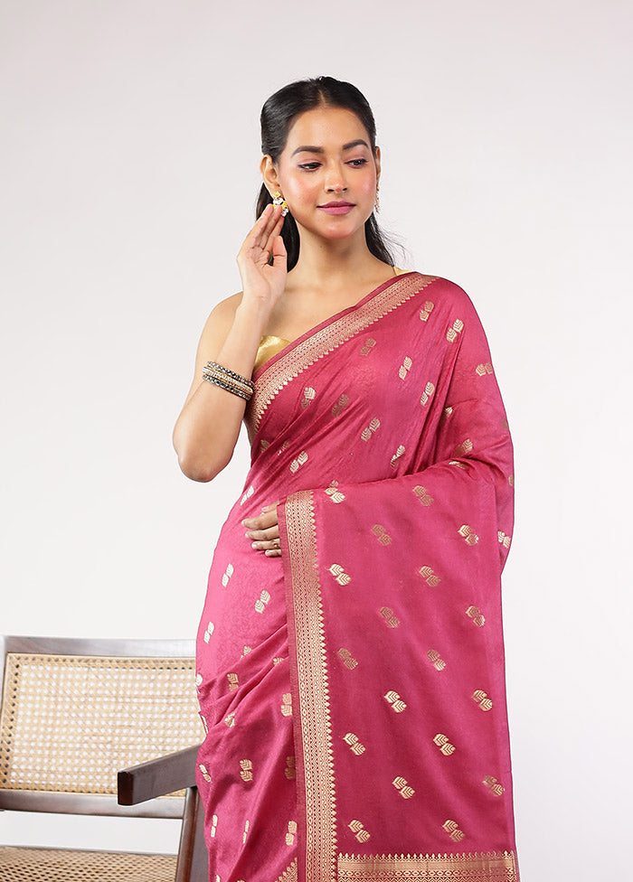Purple Dupion Silk Saree With Blouse Piece