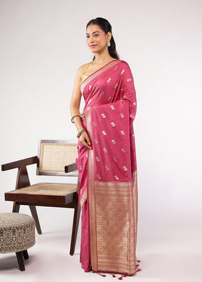 Purple Dupion Silk Saree With Blouse Piece