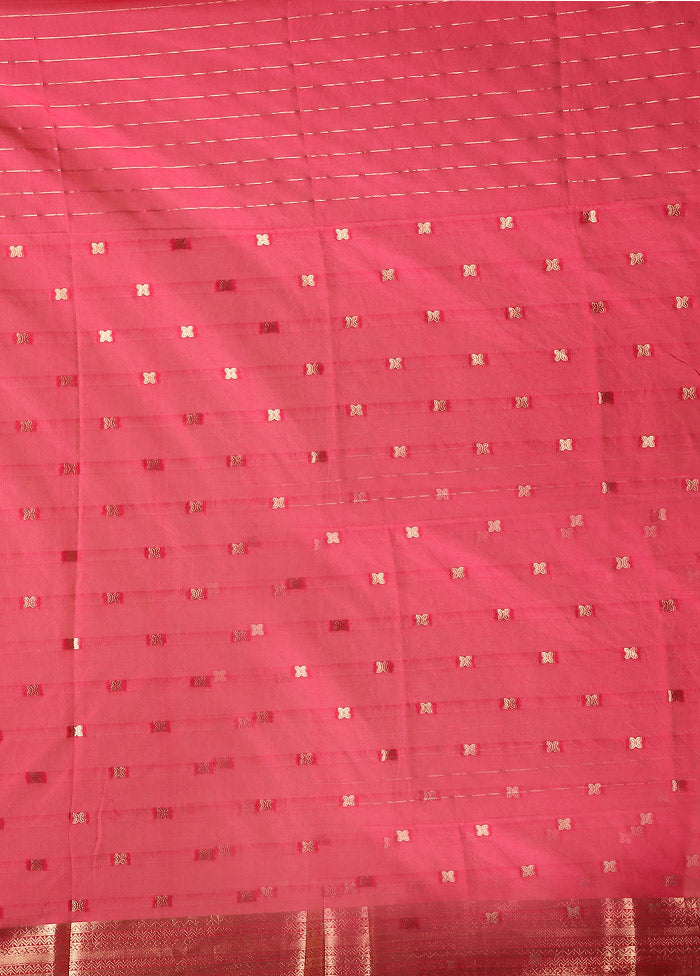 Pink Dupion Silk Saree With Blouse Piece