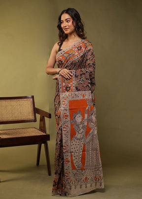 Brown Cotton Saree With Blouse Piece