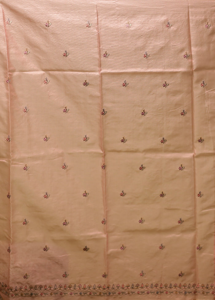 Pink Pure Cotton Saree With Blouse Piece
