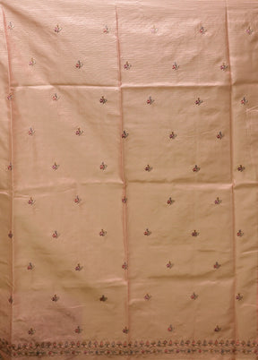 Pink Pure Cotton Saree With Blouse Piece