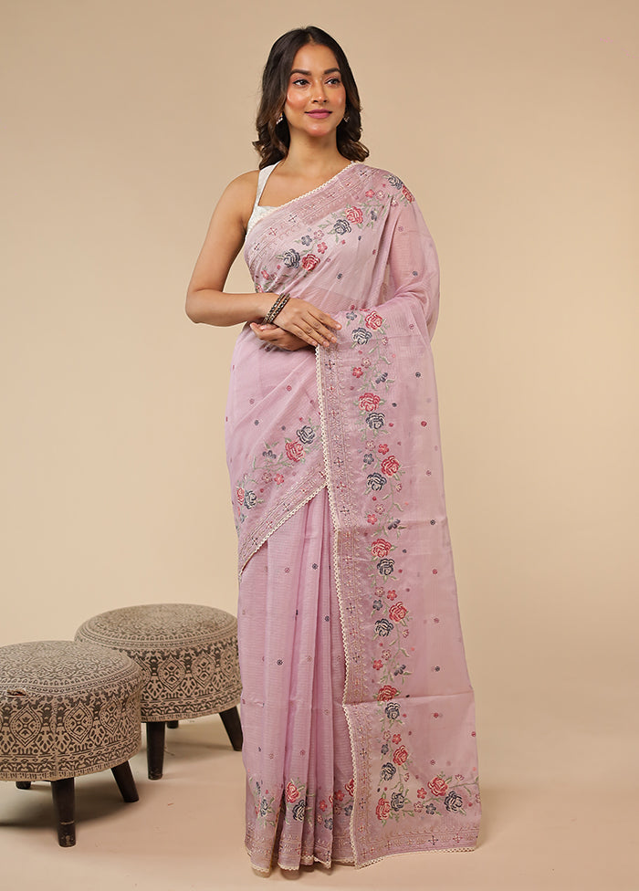Purple Pure Cotton Saree With Blouse Piece