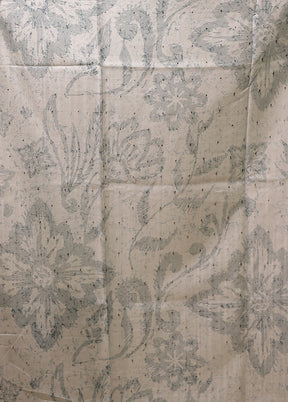 Cream Pure Cotton Saree With Blouse Piece