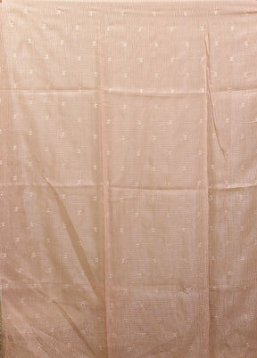 Peach Pure Cotton Saree With Blouse Piece