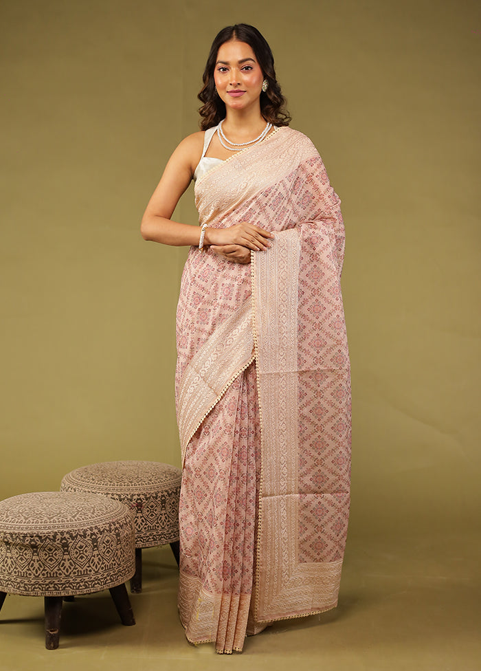 Purple Pure Cotton Saree With Blouse Piece