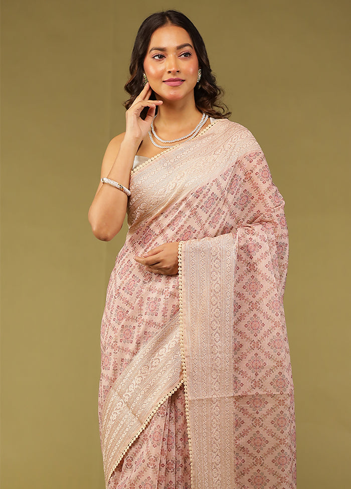Purple Pure Cotton Saree With Blouse Piece