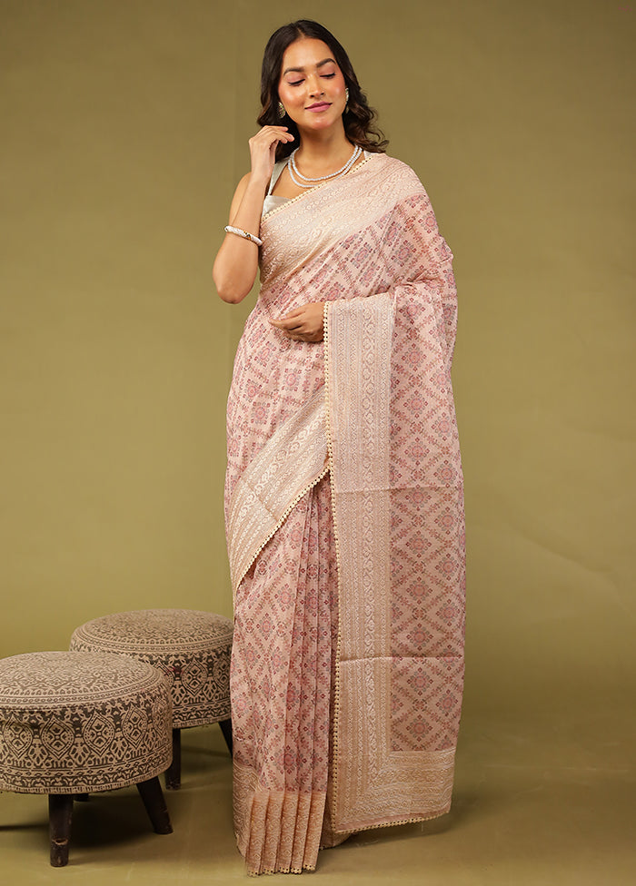 Purple Pure Cotton Saree With Blouse Piece