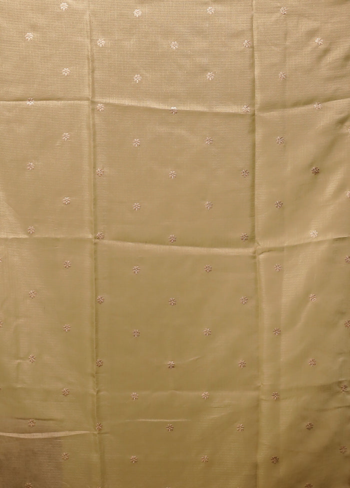 Cream Pure Cotton Saree With Blouse Piece