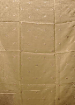 Cream Pure Cotton Saree With Blouse Piece