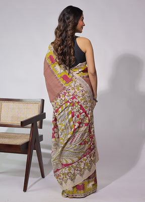 Purple Cotton Saree With Blouse Piece