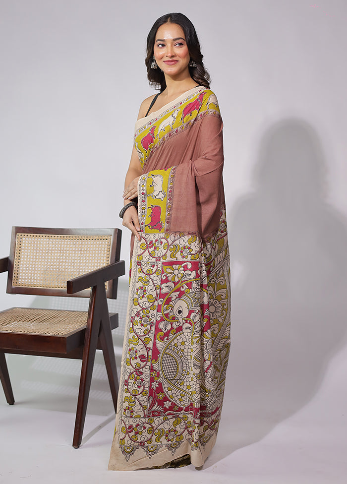 Purple Cotton Saree With Blouse Piece