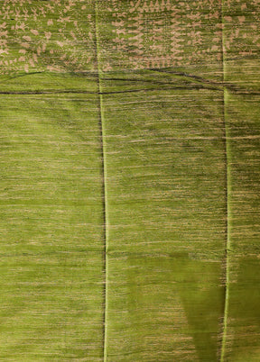Green Tussar Silk Saree With Blouse Piece