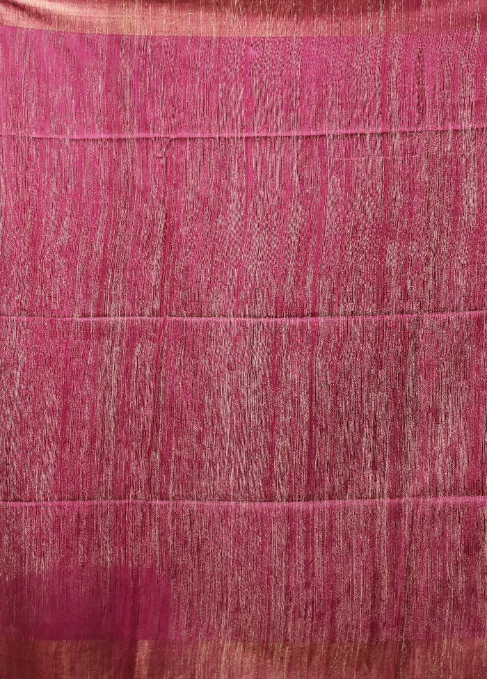 Purple Tussar Silk Saree With Blouse Piece