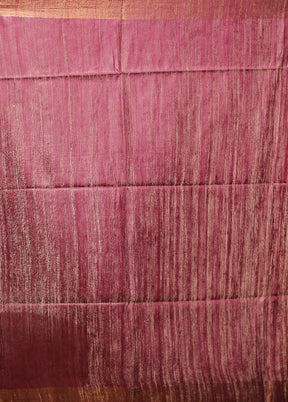 Purple Tussar Silk Saree With Blouse Piece