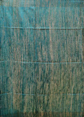 Blue Tussar Silk Saree With Blouse Piece