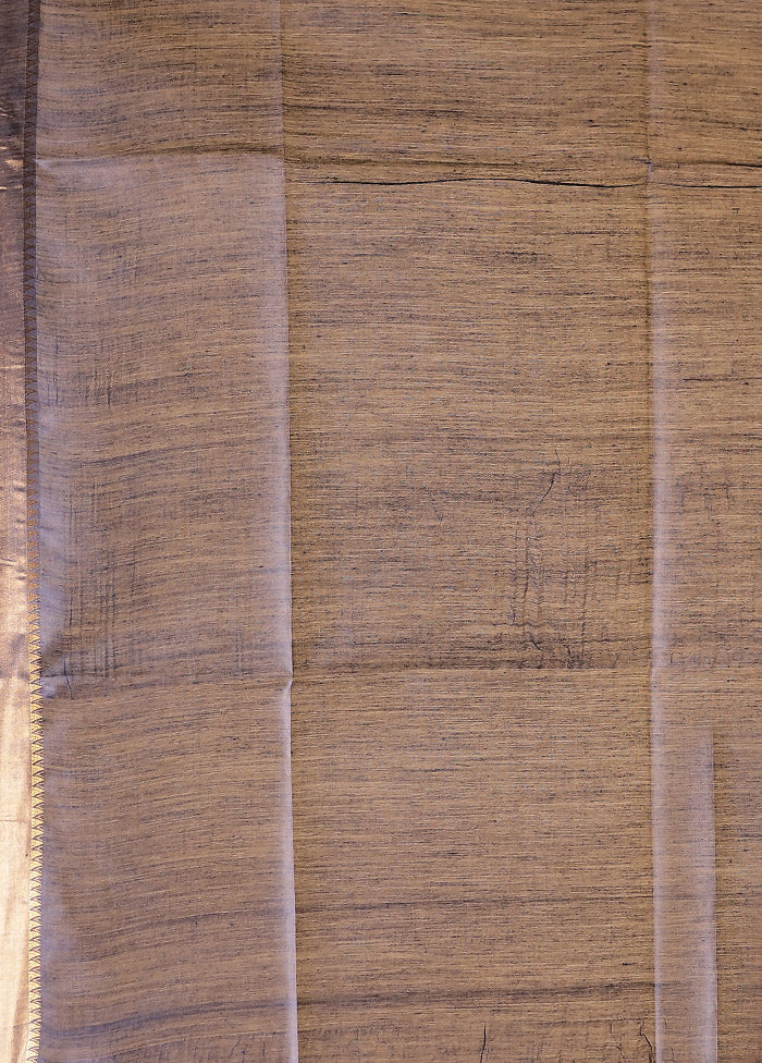 Blue Tussar Silk Saree With Blouse Piece